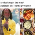 Mash potatoes on Thanksgiving