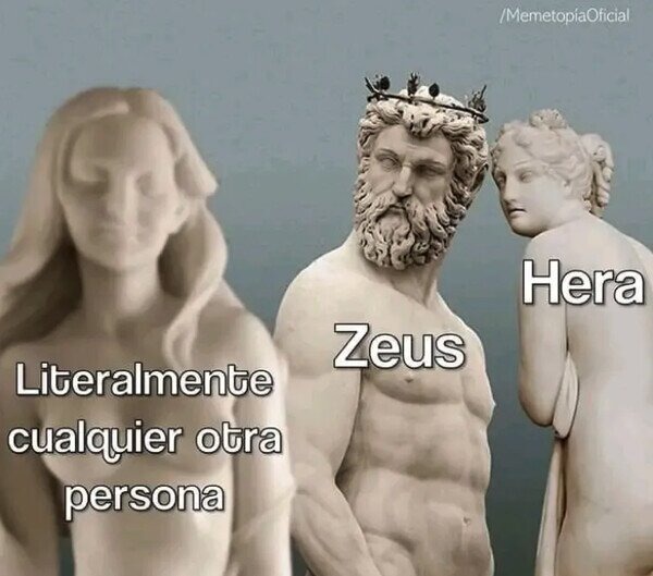 Zeus iba loco perdido - meme