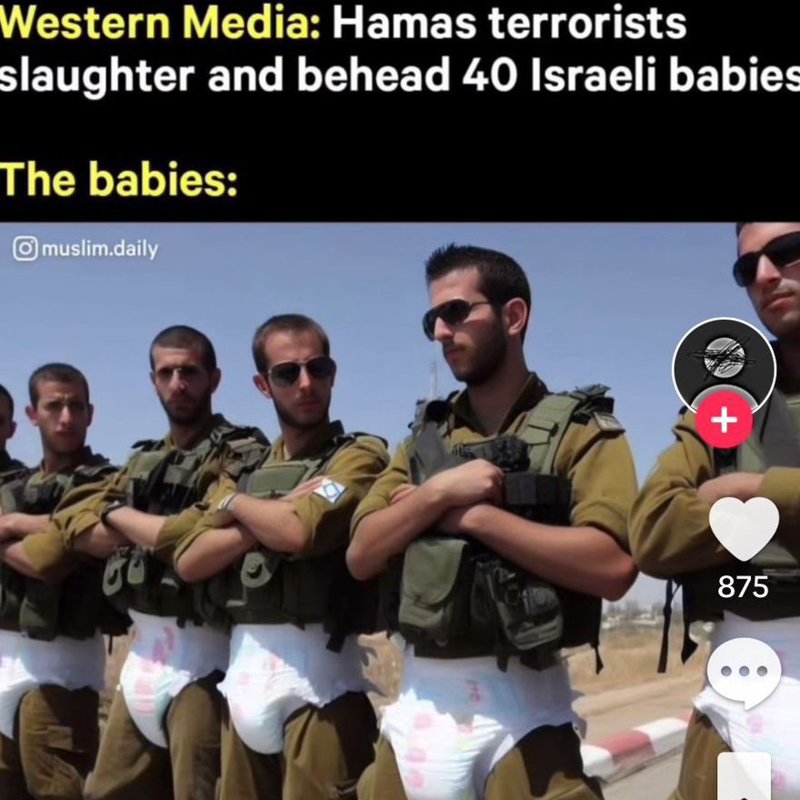 Hamas beheading babies - meme