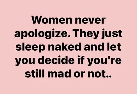 She won't apologize, just shows up naked - meme