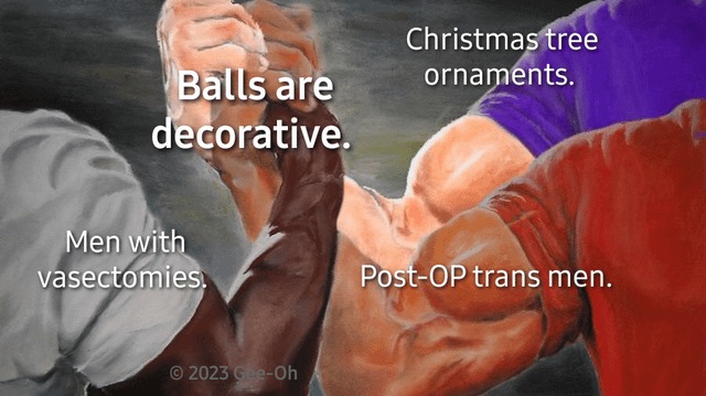 Balls are decorative - meme