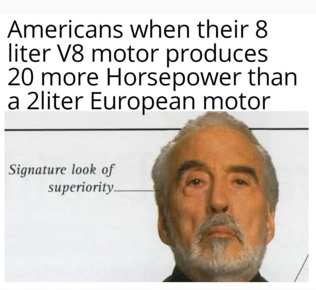 American motor vs European motor - meme