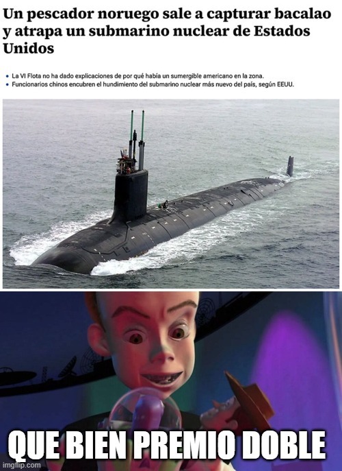 Un pescador noruego sale a capturar bacalao y atrapa un submarino nuclear de Estados Unidos - meme