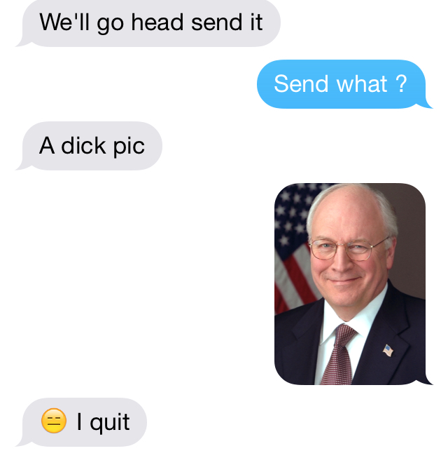5th comment loves Dick Cheney - meme
