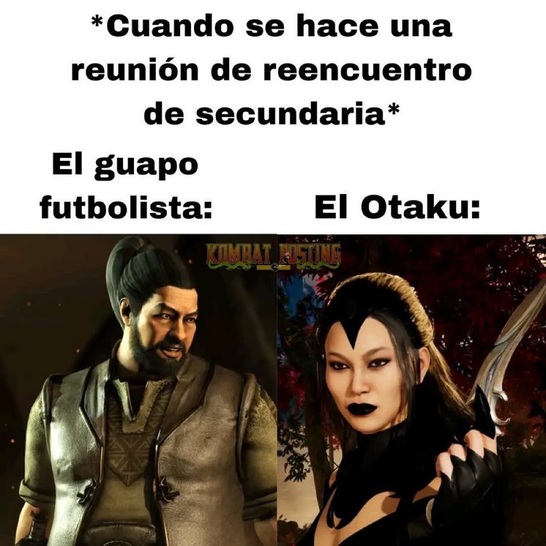 Reunión de la secundaria: el guapo futbolista y el otaku nivel dios - meme