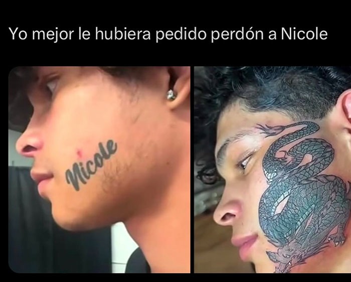 Tapada de tatuaje sale mal - meme