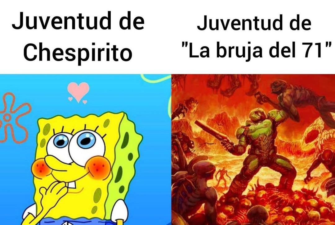 la juventud de chespirito y la bruja del 71 de jóvenes - meme