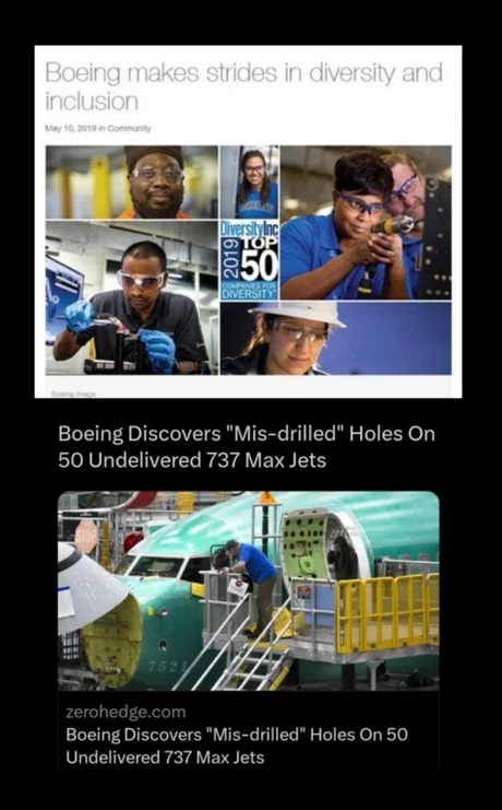 Boeing discovers Mis-drilled Holes on 50 undelivered - meme