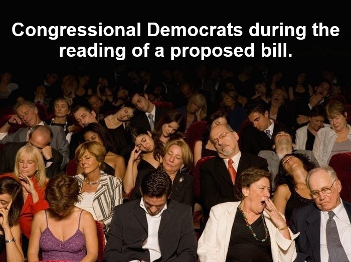 The only time they sleep better is when reading the bill - meme