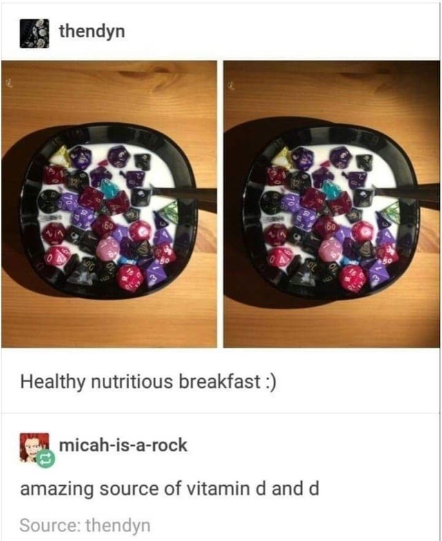 Healthy breakfast or vitamin D overload? Yes - meme