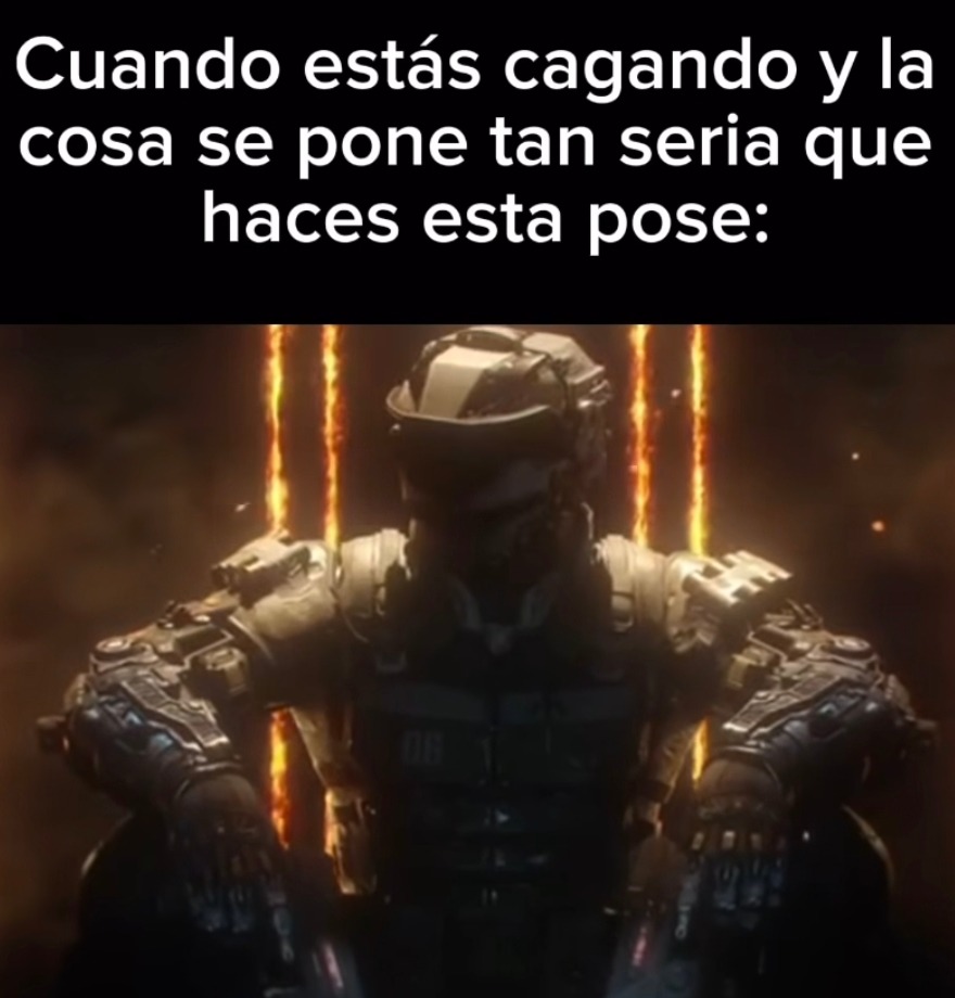 Cuando estás en el baño y la cosa se pone seria - meme