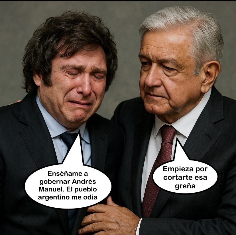 AMLO vs Milei - meme