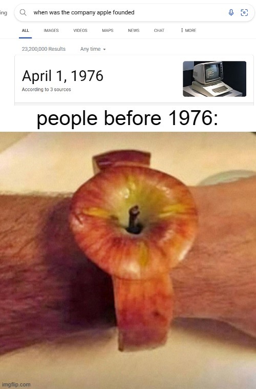 The apple looks bussin not gonna lie - meme