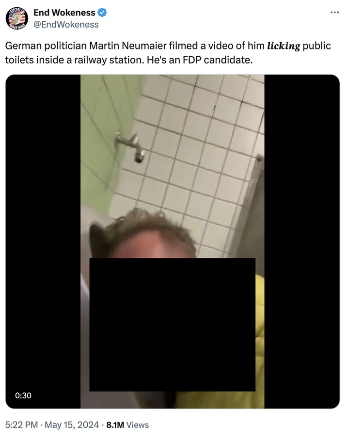 Martin Neumaier licking toilet video leaked - meme
