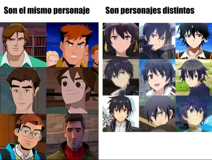 La lógica de las caricaturas vs la lógica del anime - meme