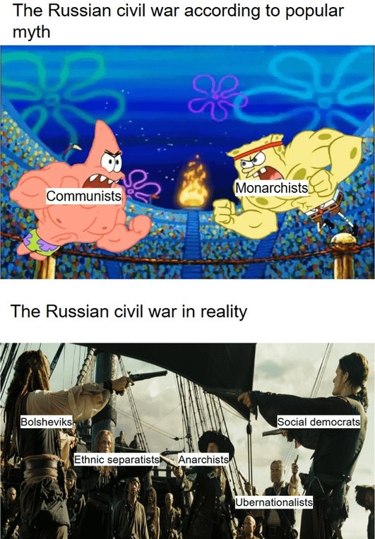 The Russian Civil War wasn’t just 2 sides, it was DLC chaos - meme