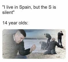 I lice in spain but the s is silent - meme