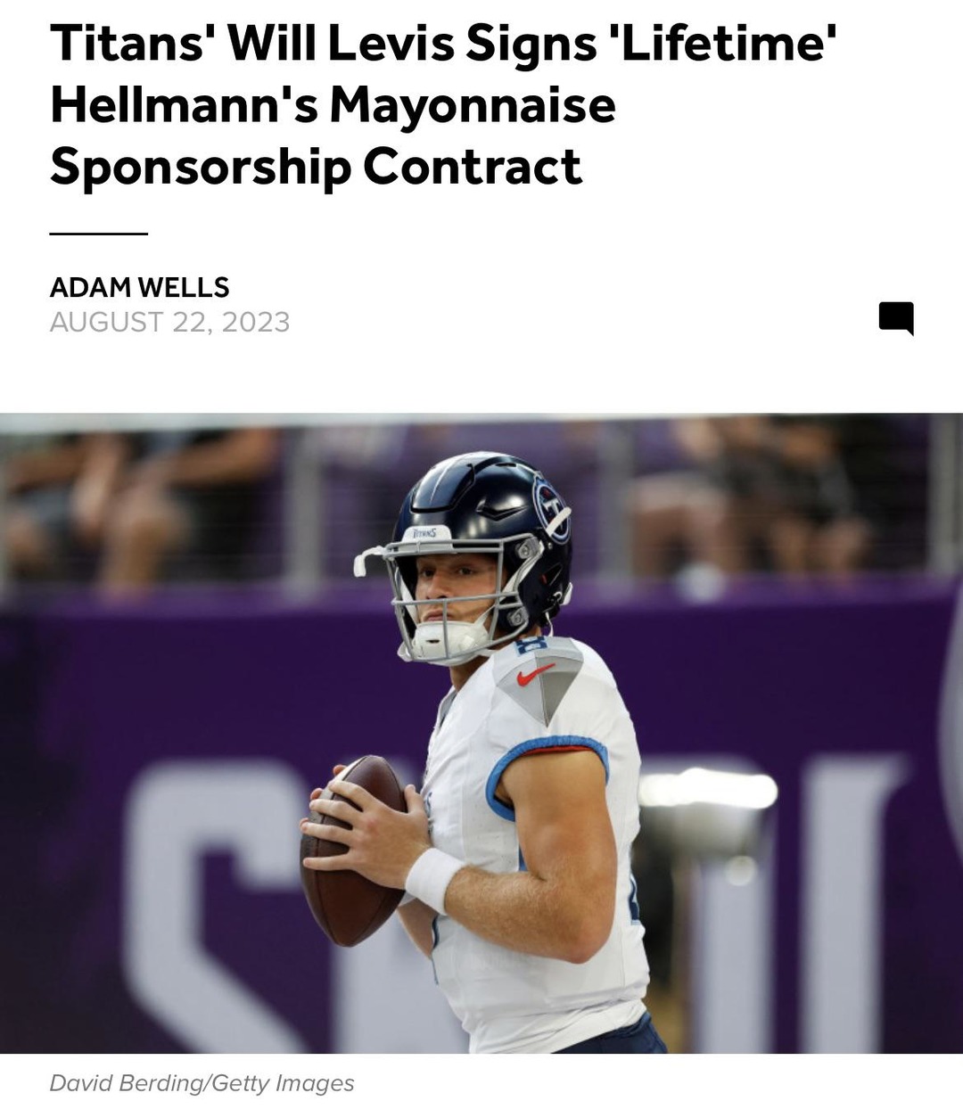 Will Levis signs lifetime sponsorship contract with Hellmann's Mayonnaise - meme