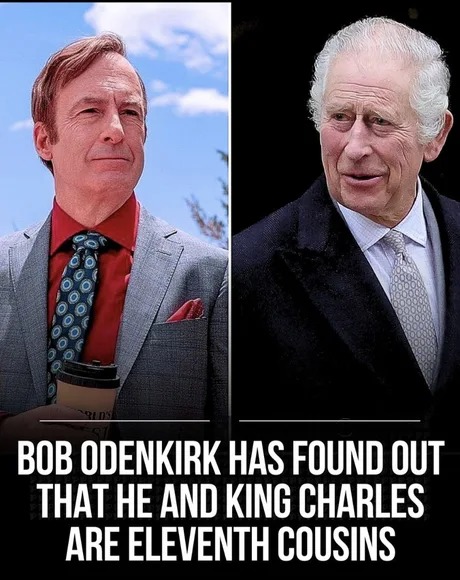 Bob Odenkirk is the eleventh cousin of King Charles - meme