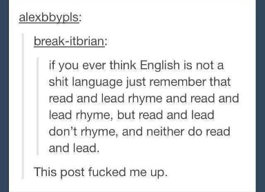 What even is the English language - meme
