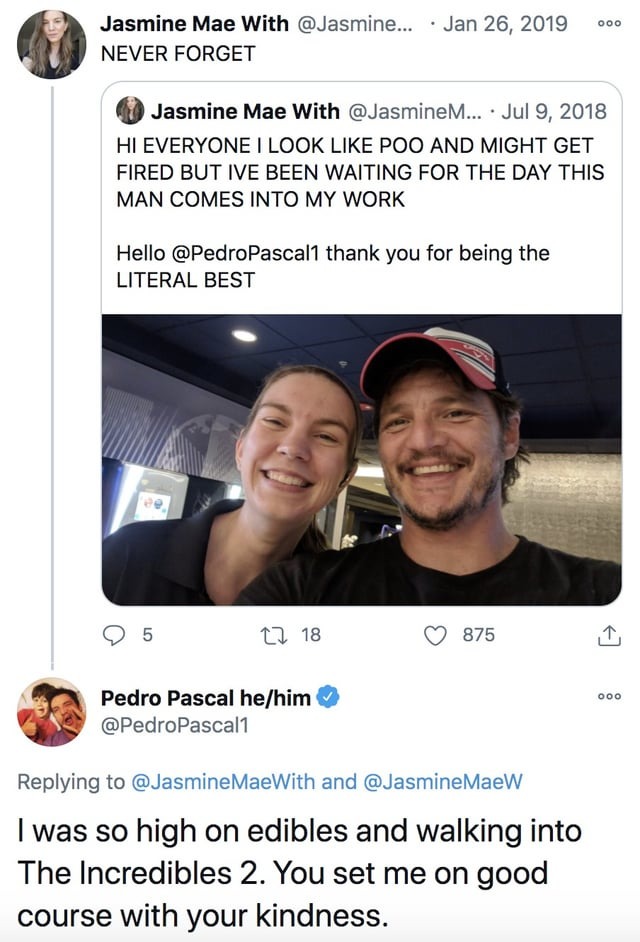 Wholesome encounter with Pedro Pascal - meme