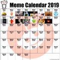 calendário dos memes