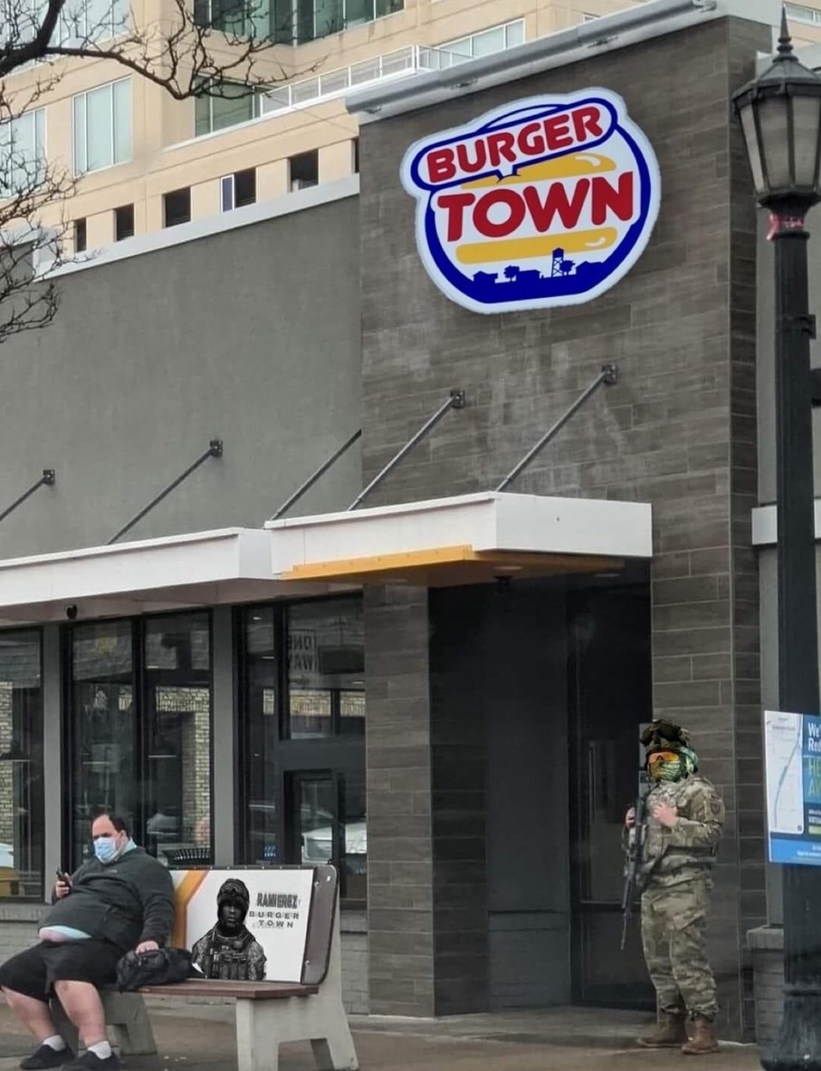 secure the burger town - meme
