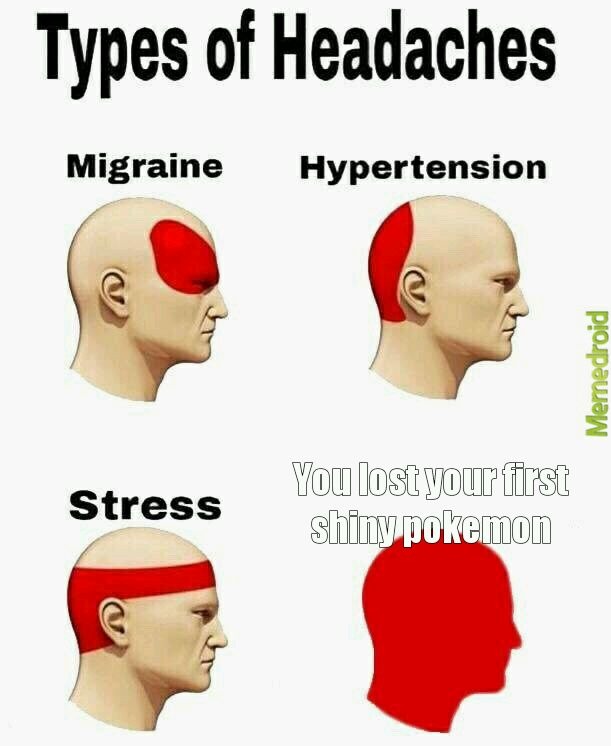 Types Of Headaches in the Pokemon games - meme