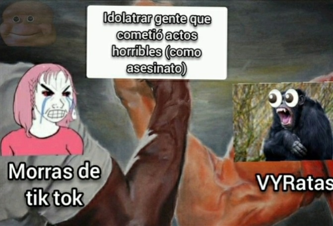 Texto en blanco para que combine con la calidad de mierda del meme