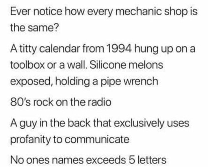 My kind of mechanic - meme