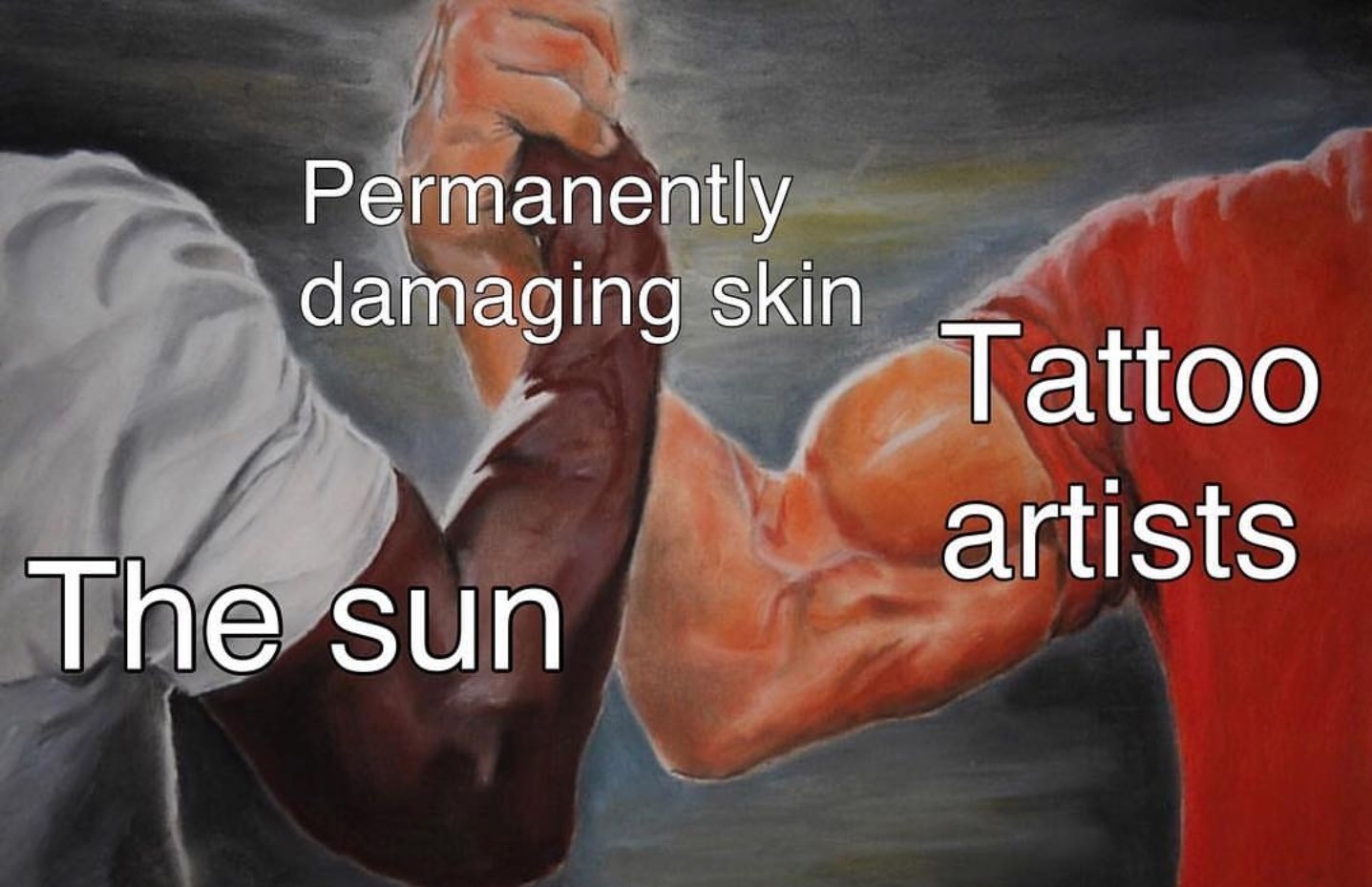 Artist damaged my skin yesterday - meme