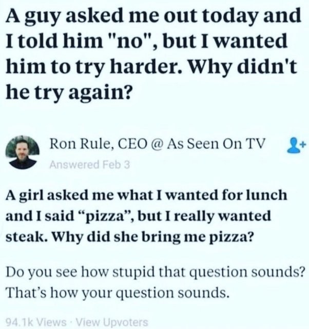 This is literally all girl hints - meme