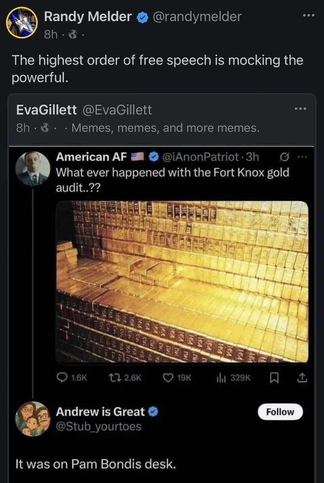 Gold?  There was never any gold. - meme