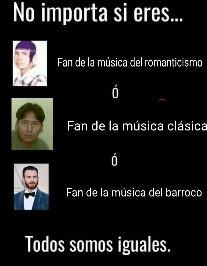 Barroco >>>>>>>>>> música clásica >>> romanticismo - meme