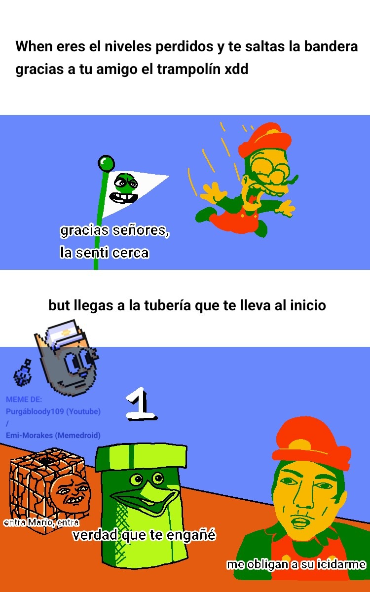 El titulo se va a pasar el Mario The Lost Levels - meme