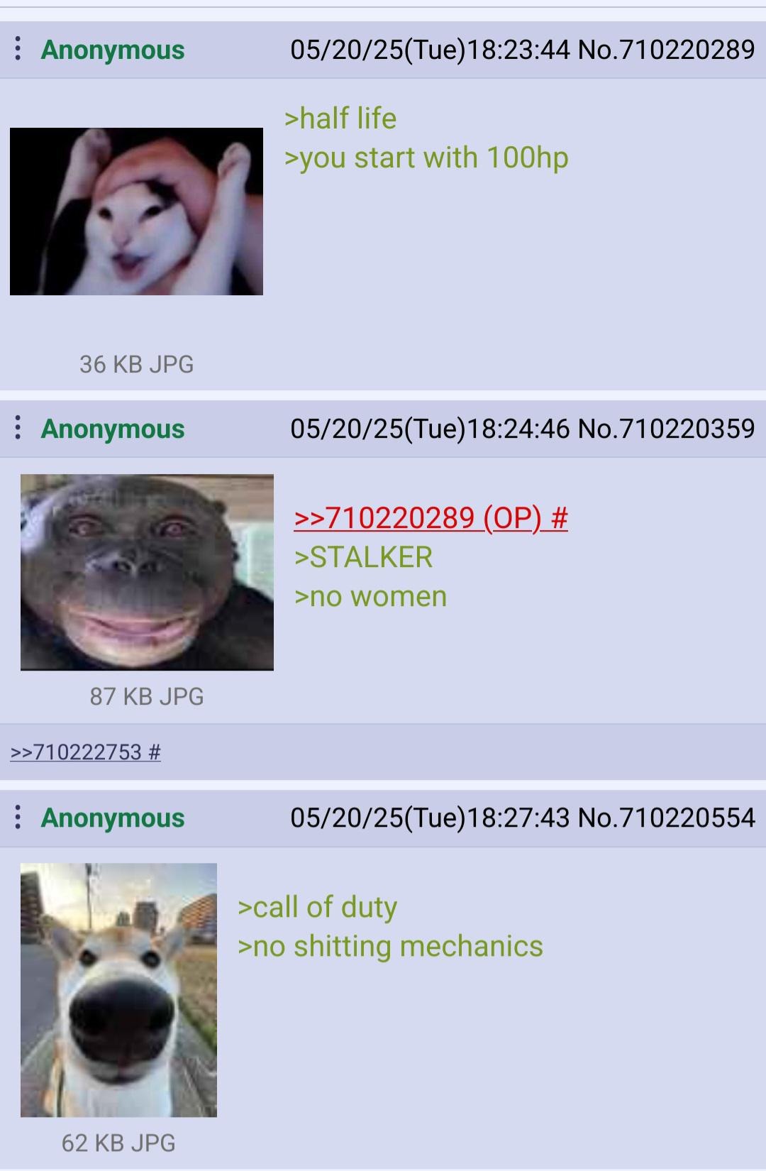 Gamers ranking games based on bathroom physics - meme