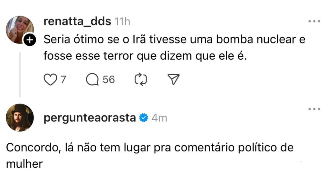 Comentário feminino - meme