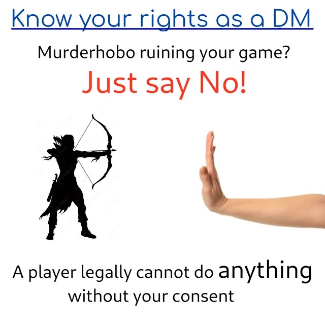 Know your rights as a DM - meme