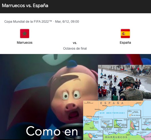 Para el que se las dé de no entender: Marroquíes en la frontera sur de España - meme