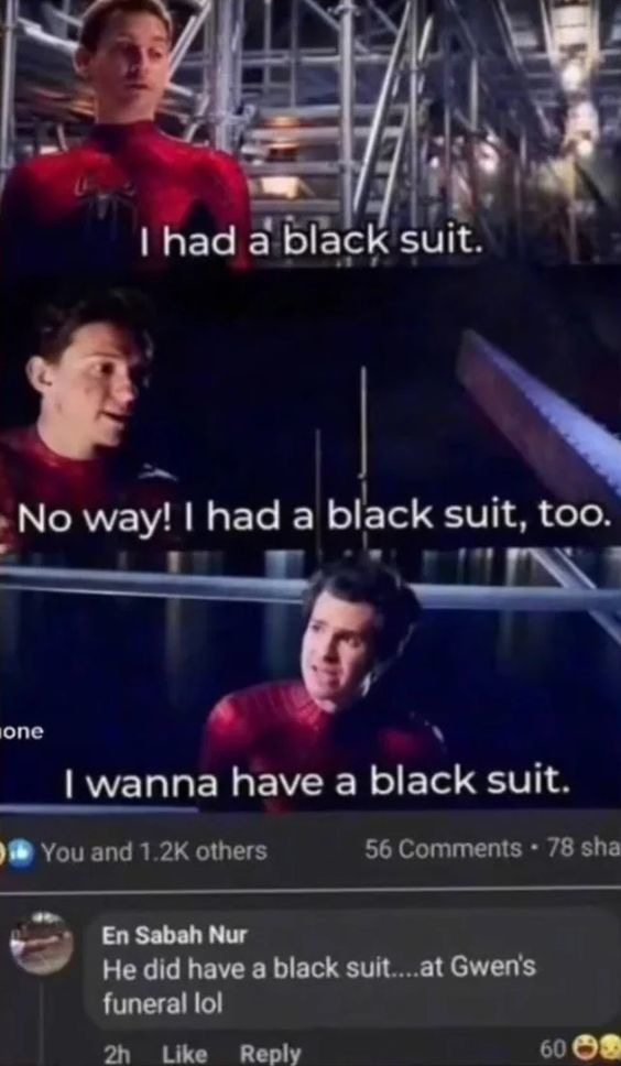 Andrew did have a black suit - meme