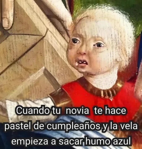 Mi novia me hace un pastel y la vela empieza a soltar humo raro - meme