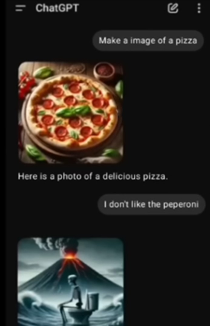 He doesn't like people who don't like the pepperoni  - meme
