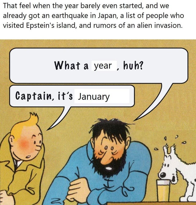 Captain it's January - meme
