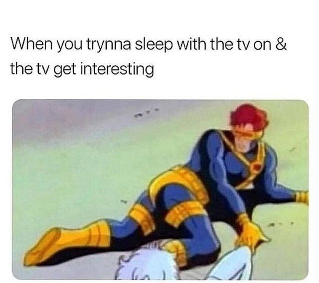Sleeping with the tv on - meme