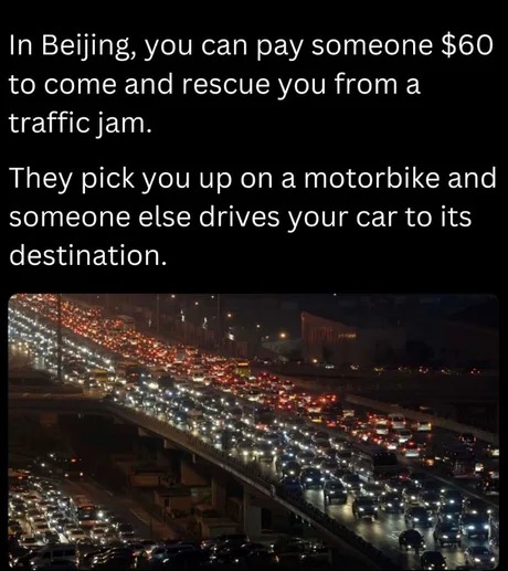 Good service for a traffic jam - meme