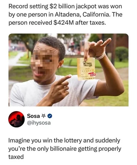 Record setting $2 billion jackpot - meme