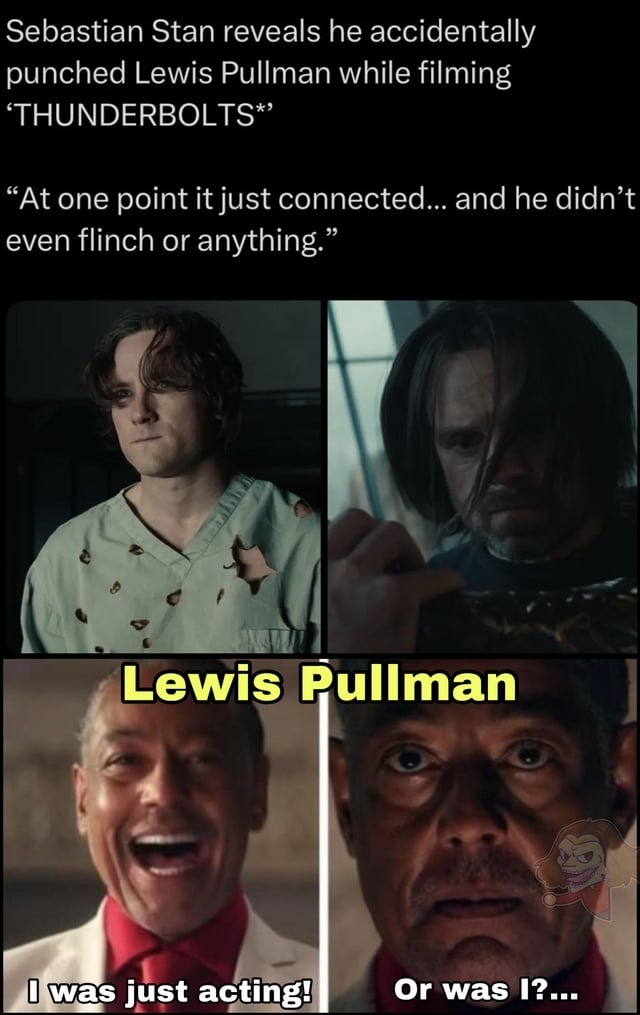 Sebastian Stan punched Lewis Pullman and dude didn’t even flinch - meme