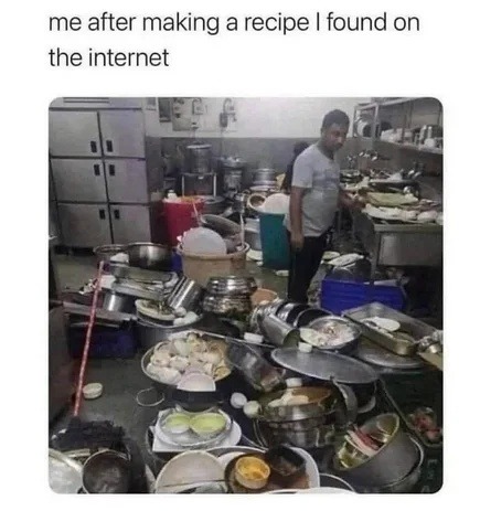 Me pretending my cursed kitchen creation is edible - meme