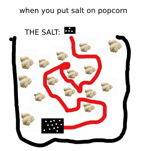 when you put salt on popcorn - meme