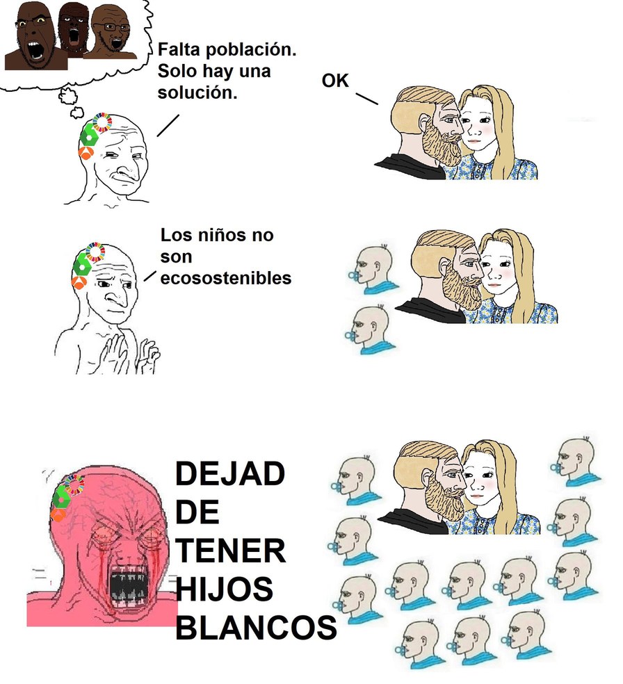 Los zurdos odian a los blancos, quieren ver cómo un maravilloso pueblo se extingue... En Europa debería haber una limpieza étnica, si no no cambiara nada, parece que es la única solución... - meme